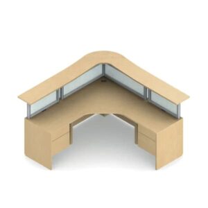 Adaptabilities Reception Desk with Pedestal Storage and High Glazed Panels