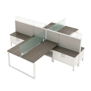 EV507 Evolve 4-Person Semi-Private Workspace – 4-Way Facing Configuration