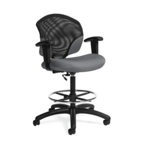 Global Tye 1922-6 Low Back Drafting Task Chair with Height Adjustable T Arms