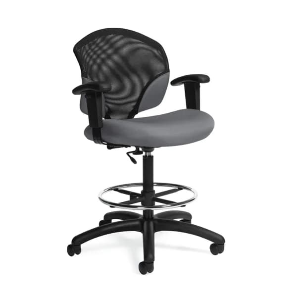 Global Tye 1922-6 Low Back Drafting Task Chair with Height Adjustable T Arms