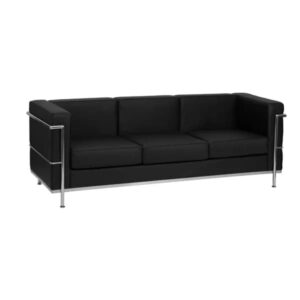 Hercules Regal Contemporary Black Leather Sofa