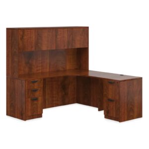 Laminate Executive Office Set by Offices to Go – Desk & Credenza & Box Files & Hutch