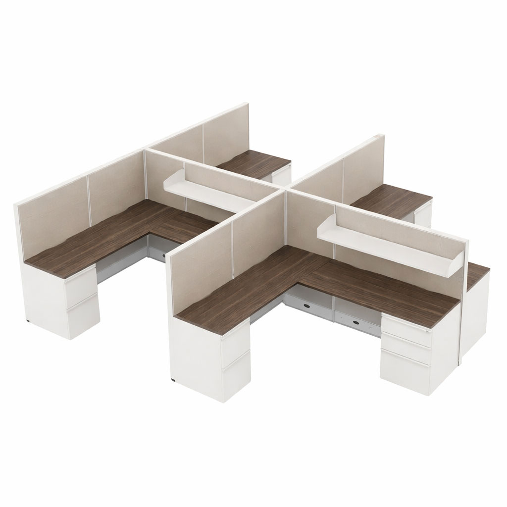 Cubicle Rack System Office Cubicle System 6×6 with Storage – 4 Pack, 54″H