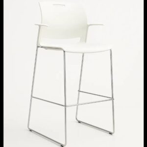 Stool with Arms Poly Seat & Back 6710BS