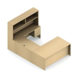 U-Shaped Office Adaptabilities with Credenza & Overhead Storage