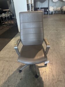 Used Contemporary Leather Desk Chair with Chrome Arms