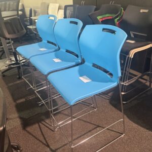 Used Contemporary Plastic Bar Stool with Chrome Frame