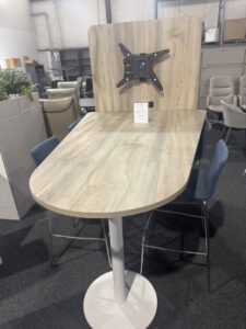 Used Contemporary Collaboration Work Table with Media Panel