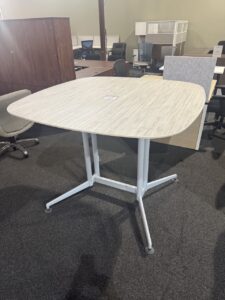 Used Oval Office Conference Table with Metal Base