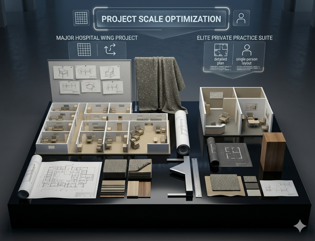 Can you handle large-scale hospital projects or small private practices?