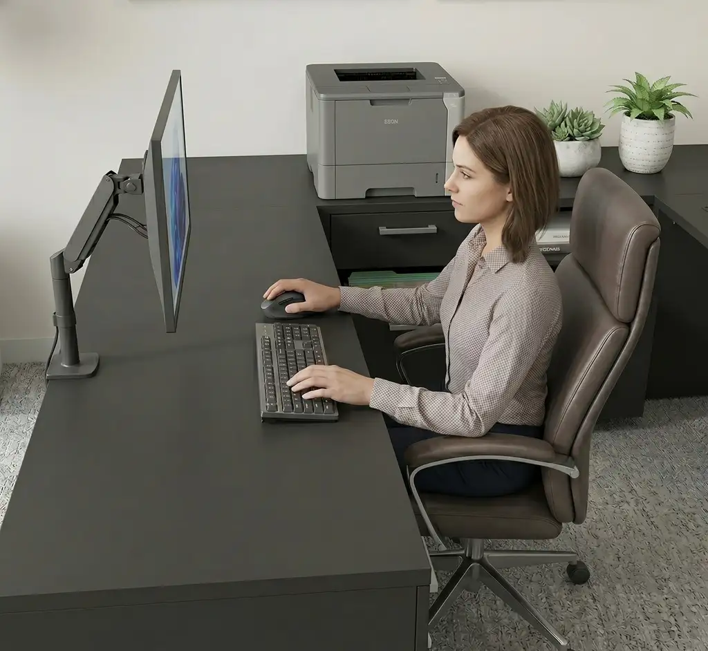 Ergonomic Design in U-shaped office desks