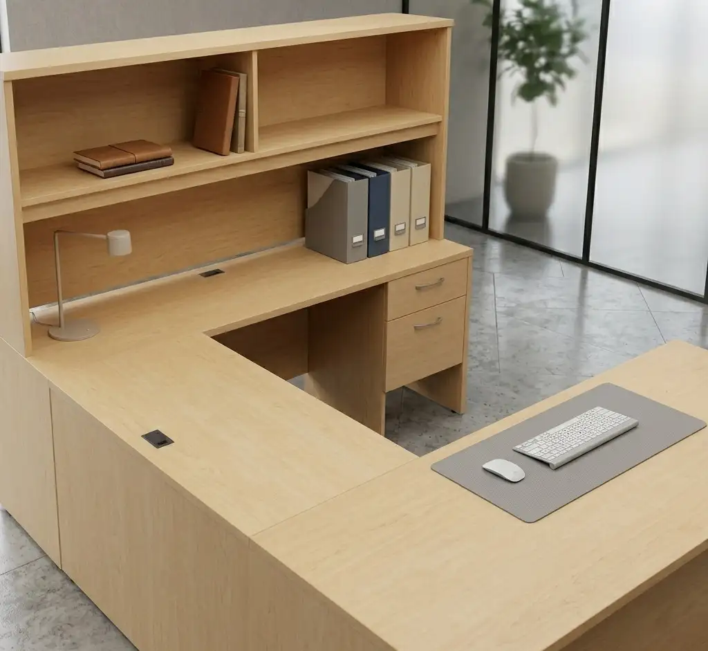 Material in U-shaped office desks