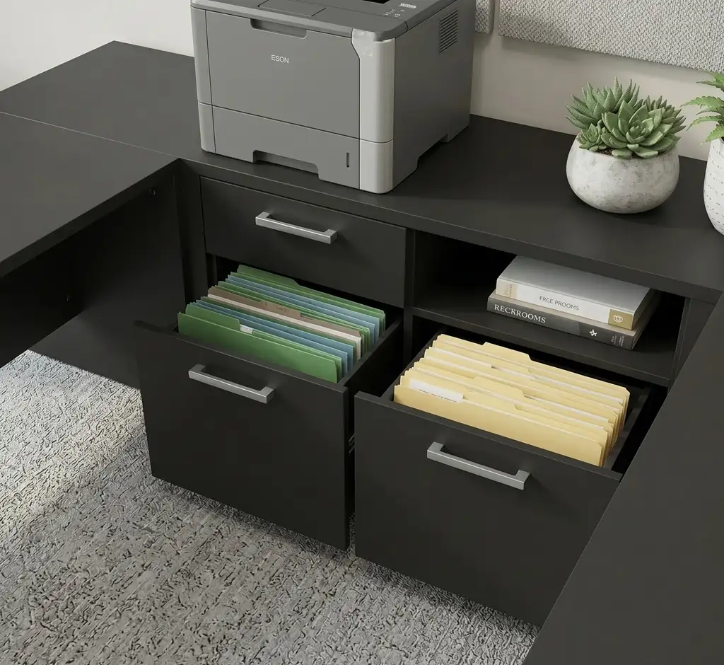 Storage & Filing Needs in U-shaped office desks