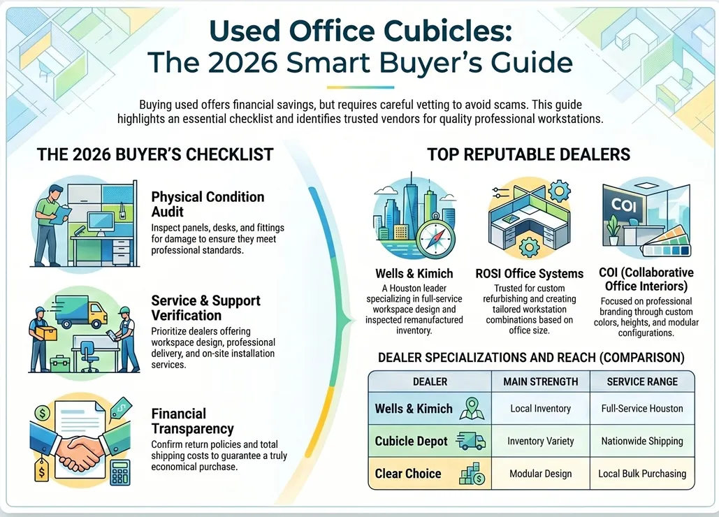 Top Houston Dealers for Used Office Cubicles