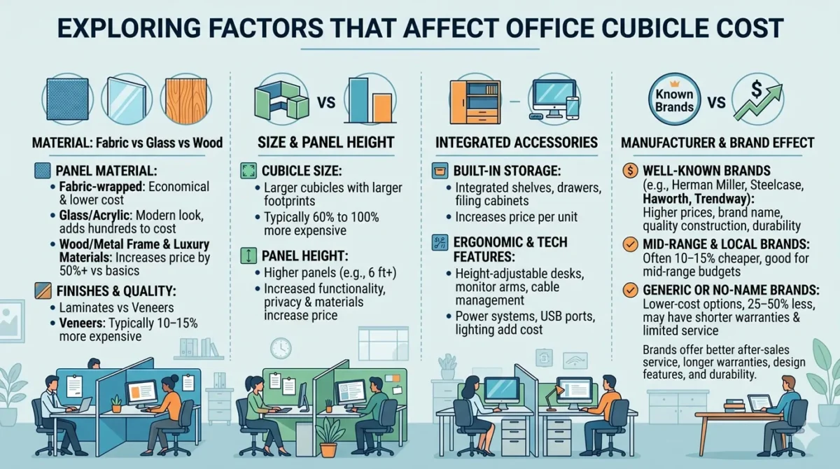primary factors that influence the total cost of office cubicles