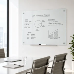 Frameless And Magnetic Glass Board in meeting room