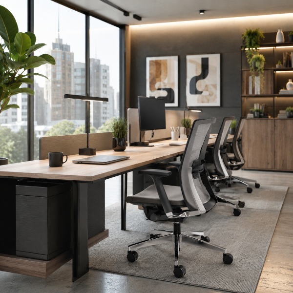 Global G20 Task Chair with Synchro-Tilt, Adjustable Arms- in office