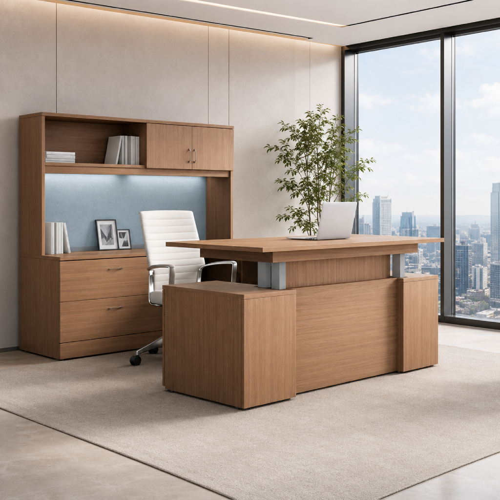 Global Zira Laminate Desk-lifelike