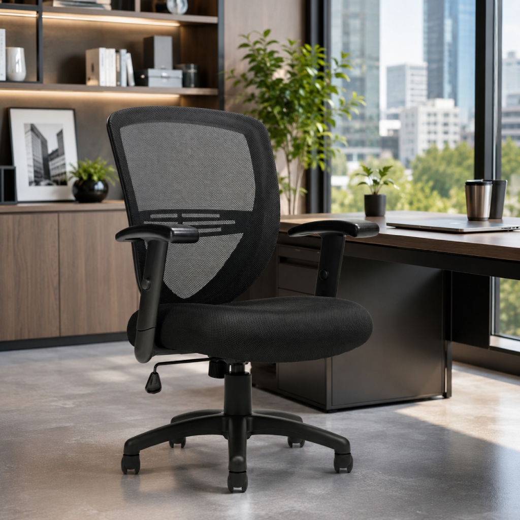 Offices To Go OTG11320B Mesh Back Tilter Chair-gallery