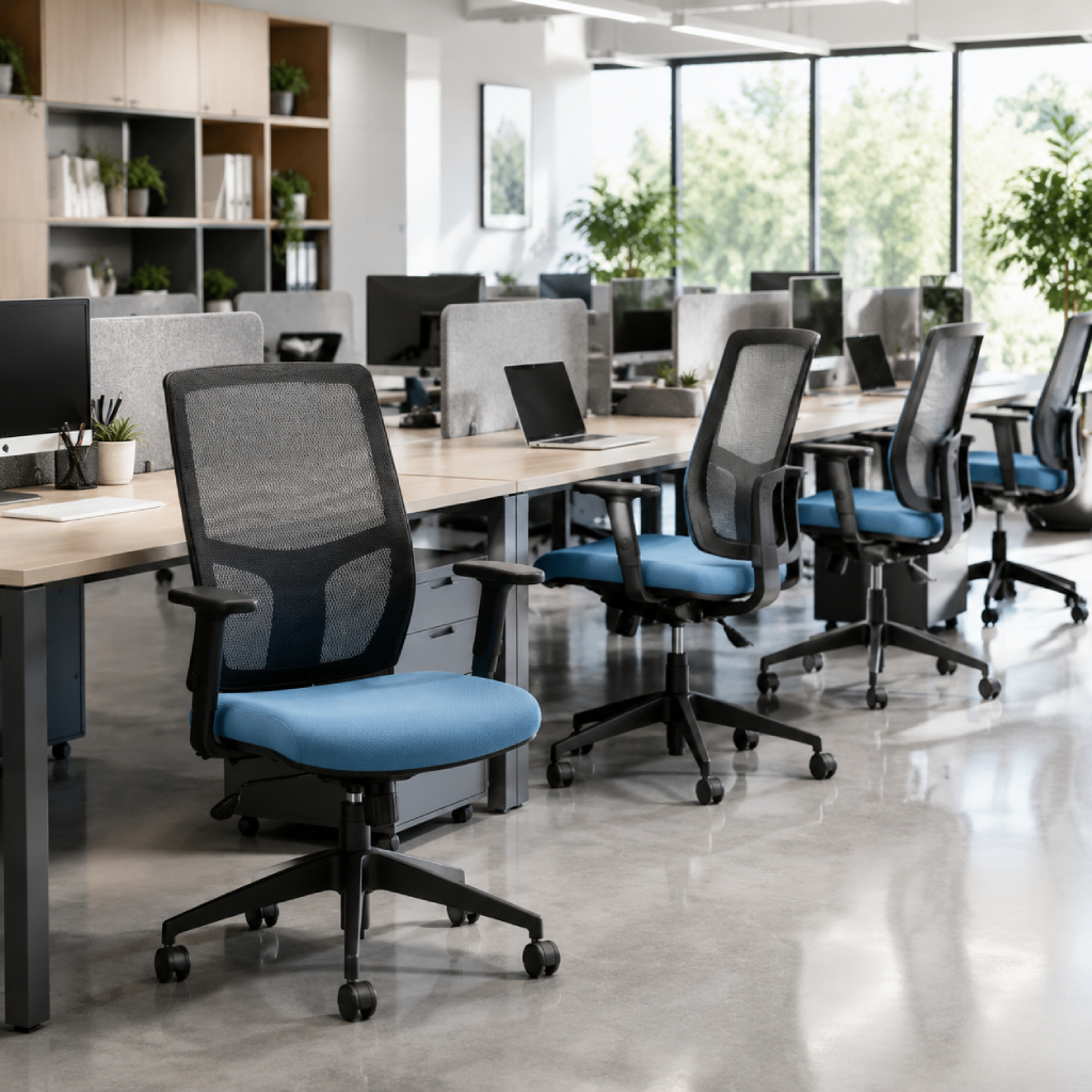 Offices To Go OTG3191B Mesh Back Synchro-Tilt Chair-gallery2