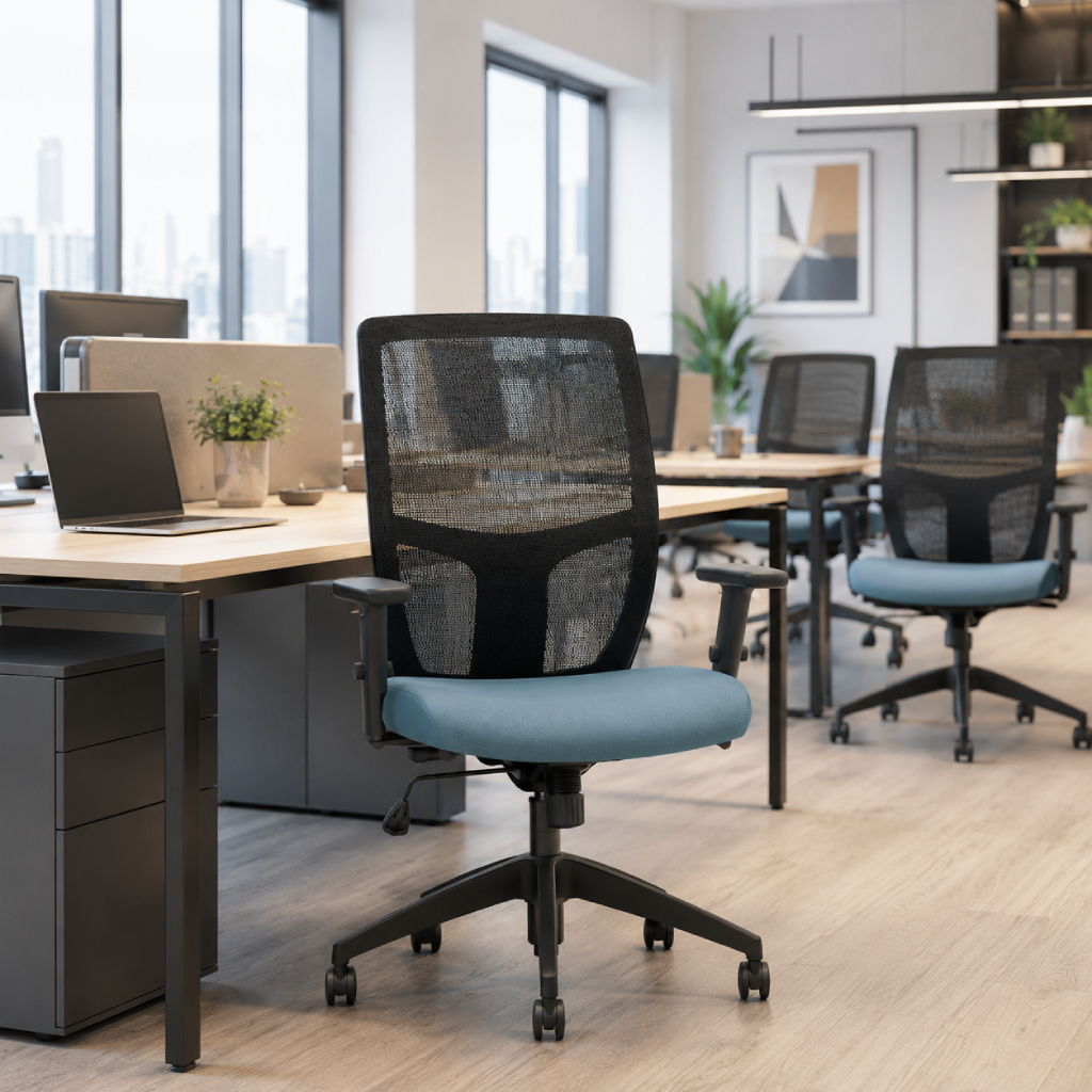 Offices To Go OTG3191B Mesh Back Synchro-Tilt Chair-gallery3