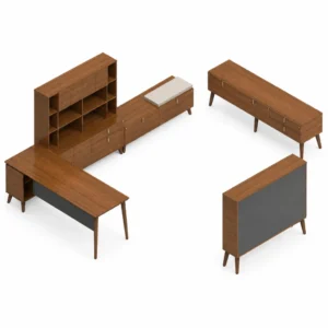 Global Corby Veneer Office Desk