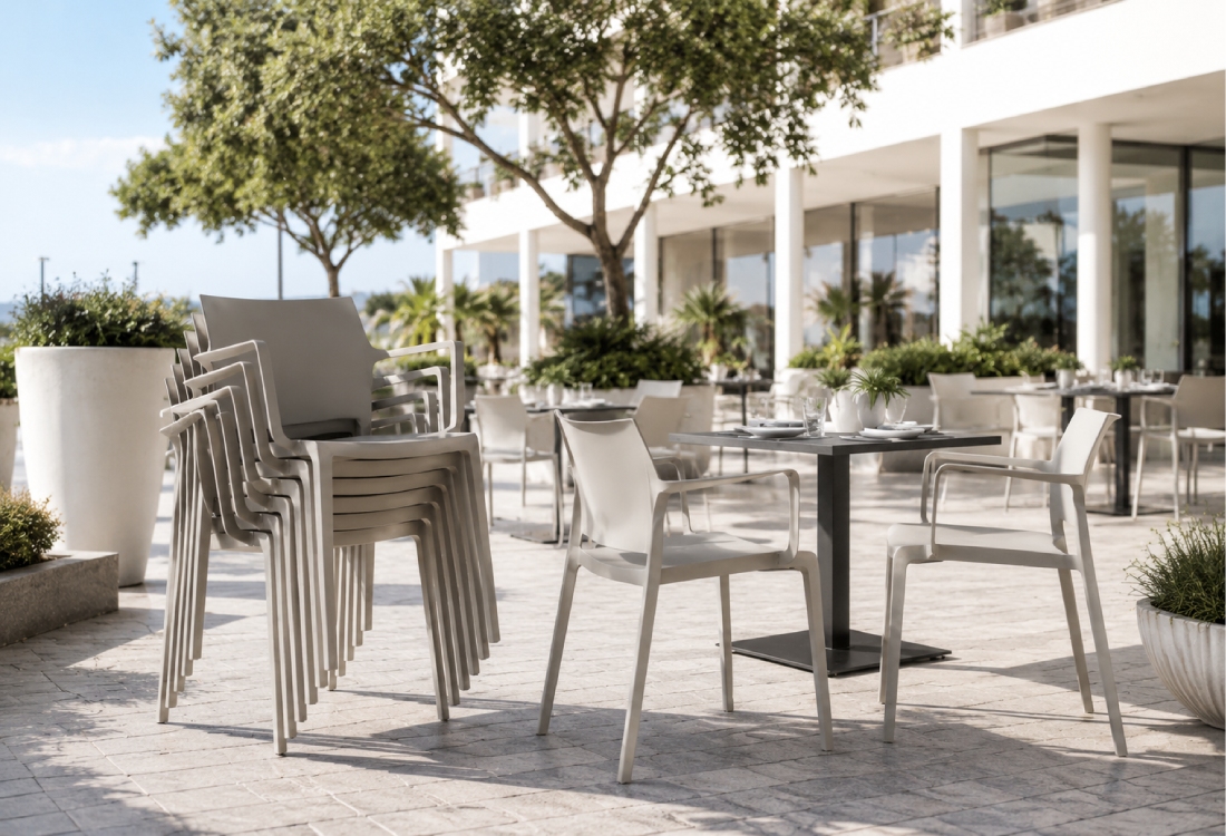 Outdoor Chairs i-stacking and nesting