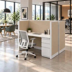 2 Person Private 5 x 2 Cubicle with Drawer-gallery