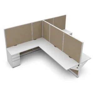2 Person Private 6 x 8 Cubicle with Drawers-gallery