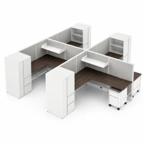 4-Person Private 6 x 6 Cubicle Workstations with Tall Storage-product