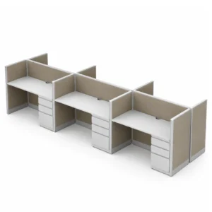 6-Person Open Low 5 x 2 Cubicle Workstations with Drawer Storage-product