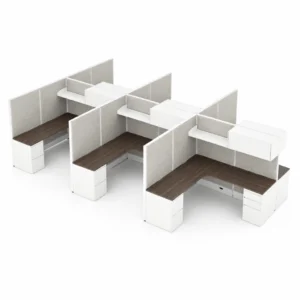 6-Person Private 6 x 6 Cubicle Workstations with Overhead Storage-product