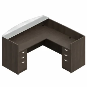 71″ Laminate Reception Desk with Frosted Glass Transaction Top-product