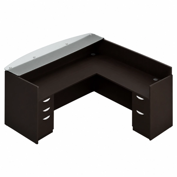 71″ Laminate Reception Desk with Frosted Glass Transaction Top-var3