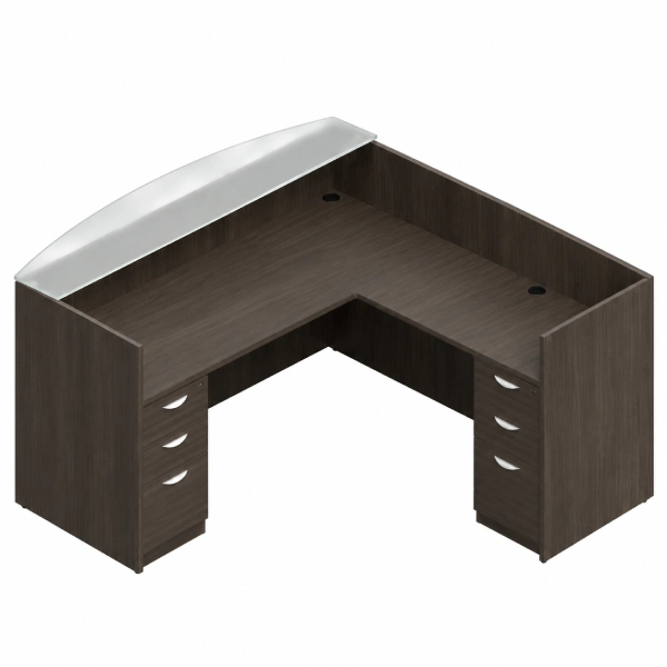 71″ Laminate Reception Desk with Frosted Glass Transaction Top-var5