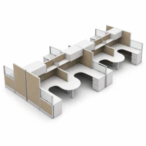 8-Person Collaborative 6 x 6 Cubicle Workstations with High Privacy Walls-product