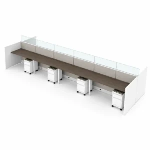 8-Person Open Low 5 x 3 Cubicle Workstations with Glass Spine Panels-product