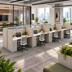 8-Person Private 5 x 2 Cubicle Workstations with Drawer Storage-gallery