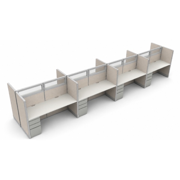 8-Person Private 5 x 2 Cubicle Workstations with Drawer Storage-product