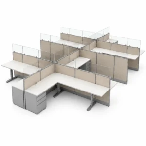 8-Person Semi-Private 6 x 8 Cubicle Workstations with Drawer Storage-Product