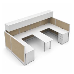 Collaborative 6 x 6 Cubicle with High Privacy Panels and Storage-product