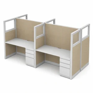 Modern 4-Person Private 5 x 2 Cubicle Workstations with Storage-product