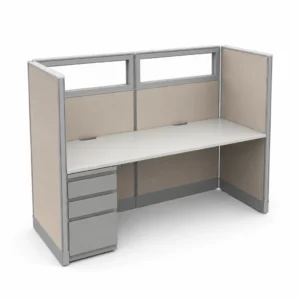 Private 6' x 2' Cubicle with Drawer Storage-product