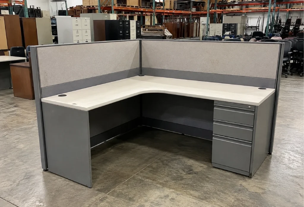 Used corner cubicle and workstation